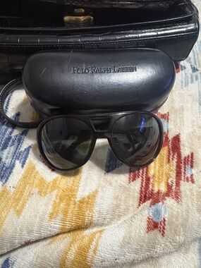 Polo Ralph Lauren Black Aviator Sunglasses